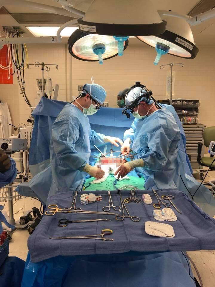 Dr. Stephen Behrman on the right performing a Whipple procedure